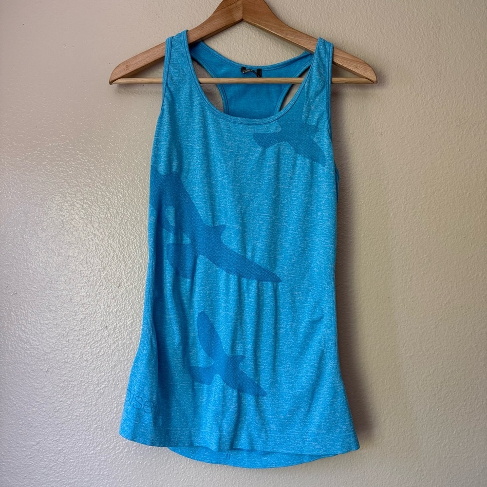 Oiselle Sky Blue Tank Top with Bird Design